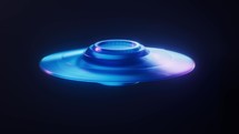 Loop animation of UFO with dark neon light effect, 3d rendering.
