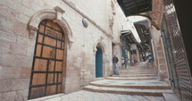 The Via Dolorosa in the old city of Jerusalem
