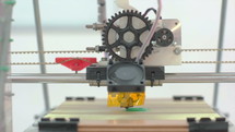 a 3D printer in action 