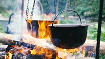 cooking over a campfire 