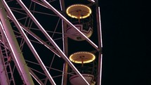 lights on a stopped ferris wheel 