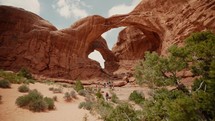 Magnificent natural arches nestled in a desert canyon