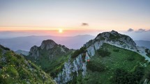 Sunrise in green alps mountains Time-lapse 
