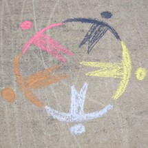 diversity image in sidewalk chalk 
