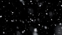 Snow snowing heavily in black background video overlay
