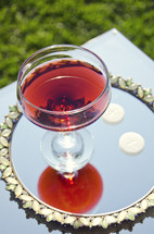 communion wafers and wine