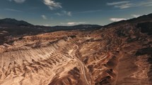 Rocky hills in Mojave desert, aerial view