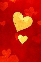 yellow and red hearts 