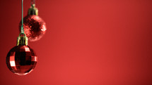 Red Christmas Ball On Copy Space Background