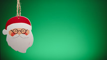 Santa Claus Hanging on green screen background