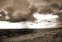 storm clouds over a beach 