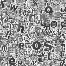 Abstract newspapers art letters