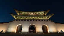 Gwanghwamun Gate in night Seoul, South Korea