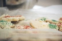 Sugar cookies with frosting and sprinkles