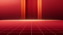 Red luxurious stage background, 3d rendering.
