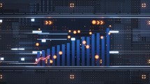 Statistical graph with business finance concept, 3d rendering.
