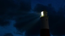 Timelapse of a lighthouse at night