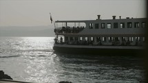 Shot of a Yacht drifting in Istanbul