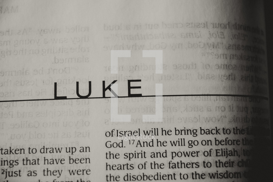 Open Bible in the book of Luke