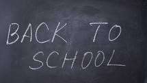 Back to School Handwritten. School blackboard with the text "back to school". 