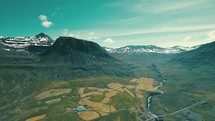 drone over Iceland landscape 