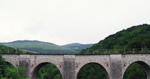 Railway bridge on a cloudy weather