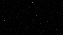 Slow pan of stars in space.