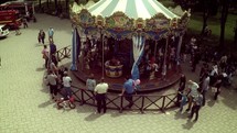 aerial view over a carousel