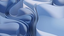 Curvy paper with blue background, 3d rendering.
