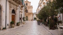 Ancient alley in the Sicilian city 