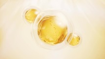 Golden liquid oil bubble background, 3d rendering.