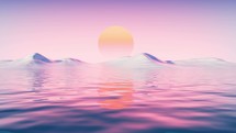 Lake and water surface background, 3d rendering.
