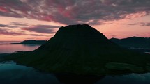 mountain peak at sunset in Iceland 