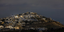 A village settled on a hill in Greece