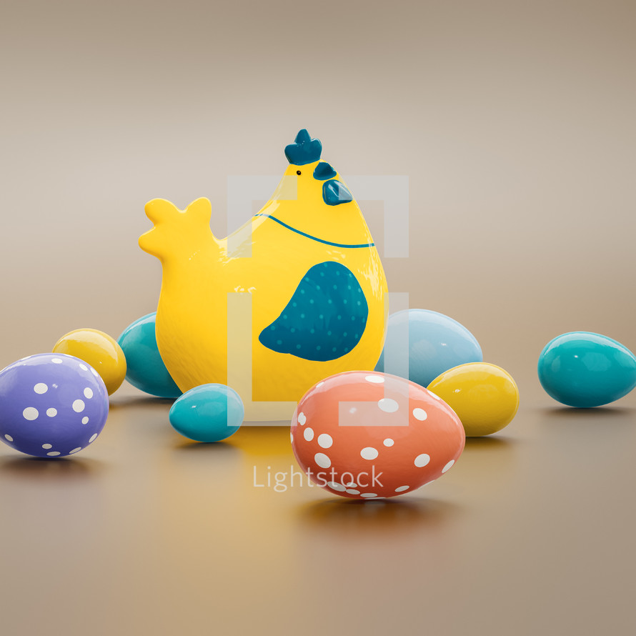 porcelain chicken and eggs 