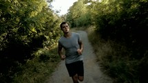 man running on a trail 