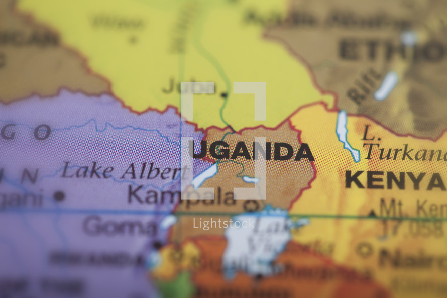 Uganda and Kenya map 