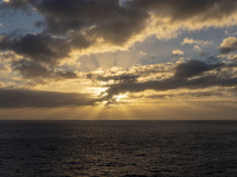 rays of sunlight over the sea 