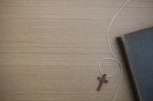 cross on a string and Bible 