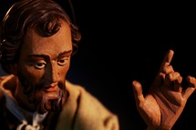 A figurine of Joseph from a nativity set