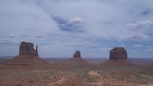 Monument Valley, Towering Sandstone Buttes on Navajo Tribal on Arizona - Utah Border USA