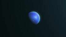 Blue Planet Neptune Rotating On Its Axis In The Solar System. Day And Night Transition. animation	