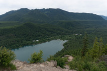 view of a mountain pond 