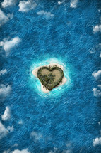 Aerial view of beautiful archipelago of islands in the shape of a hearts