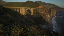 Bixby Creek Arch Bridge at Carmel By The Sea and Big Sur California Central Coast known for Winding Roads, Seaside Cliffs and Views of the Often Misty Coastline