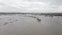 Aerial view of flooding in the UK.