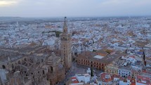 Historic Seville Cathedral in Span, Seen from an Aerial View