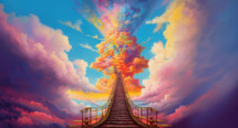 Stairs to Heaven, bright and colorful