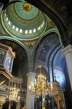 Interior of orthodox church. Romania. Galati