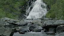 water cascading down a slope 